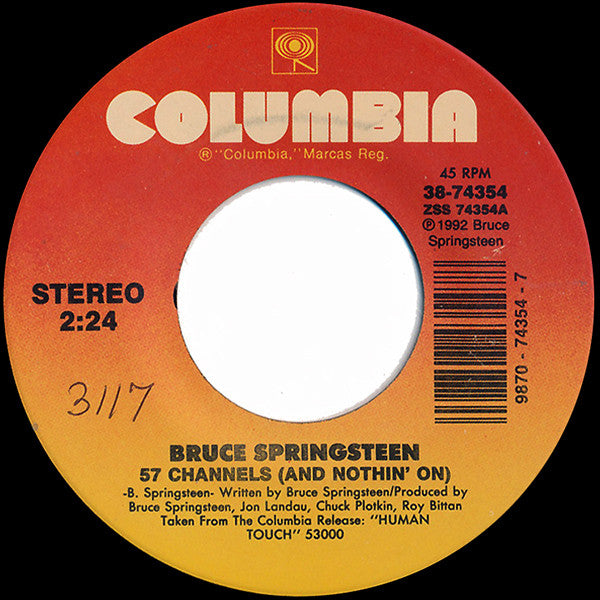 Bruce Springsteen Groovy45 Coaster - 57 Channels (And Nothin' On)