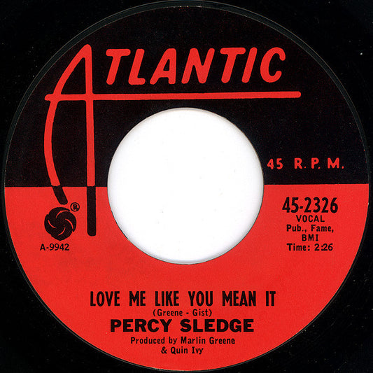 Percy Sledge Groovy 45 Coaster - Love Me Like You Mean It