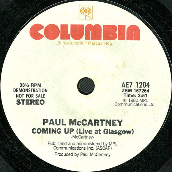 Paul McCartney Groovy 45 Coaster - Coming Up (Live At Glasgow)