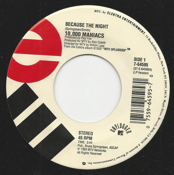 10,000 Maniacs Groovy 45 Coaster - Because The Night