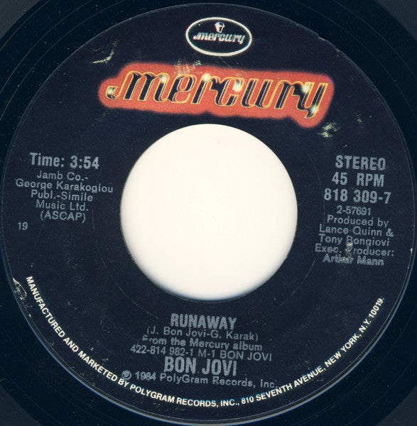 Bon Jovi Groovy 45 Coaster - Runaway