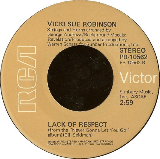 Vicki Sue Robinson Groovy Coaster - Turn The Beat Around / Lack Of Respect