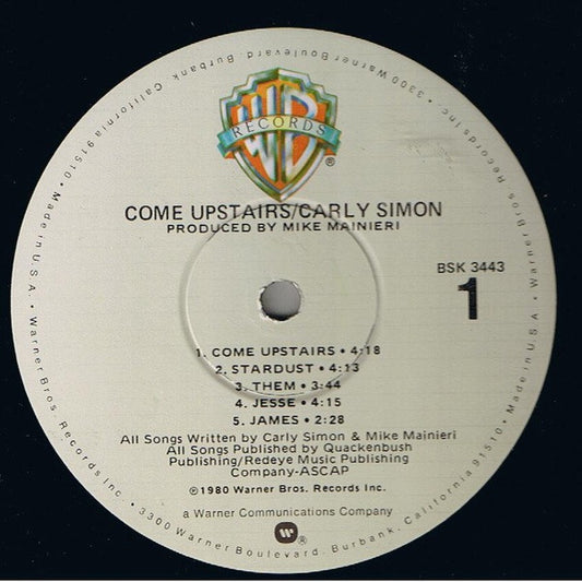 Carly Simon Groovy Coaster - Come Upstairs (Side 1)