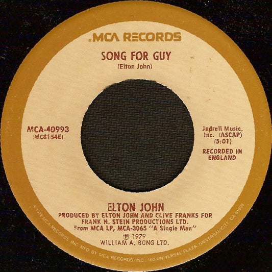 Elton John Groovy 45 Coaster - Song For Guy