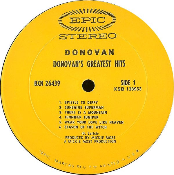 Donovan Groovy Coaster - Donovan's Greatest Hits (Side 1)