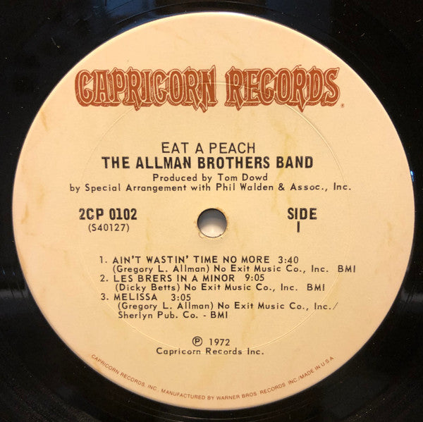 The Allman Brothers Band Groovy lp Coaster - Eat A Peach (Side 1)