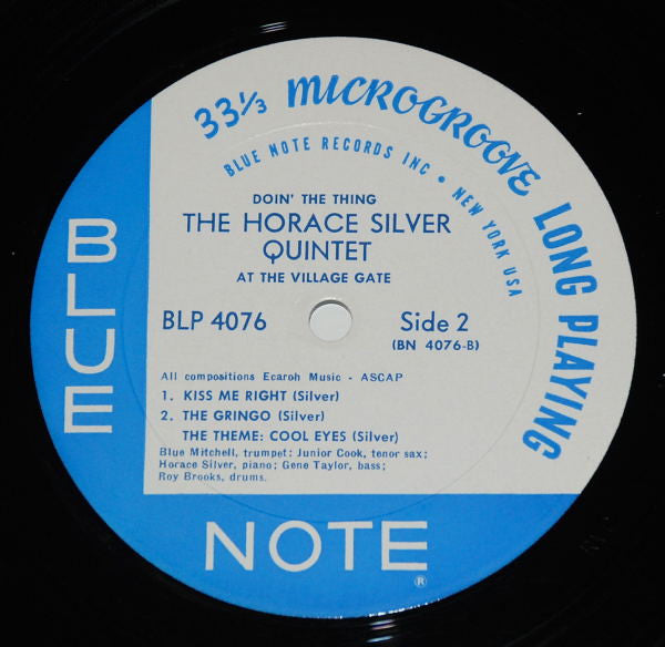 The Horace Silver Quintet Groovy lp Coaster - Doin' The Thing - At The Village Gate