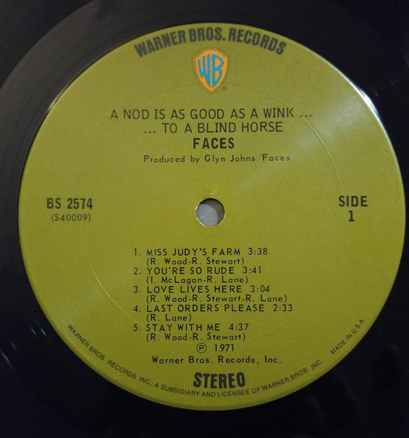 Faces  Groovy lp Coaster - A Nod Is As Good As A Wink...To A Blind Horse