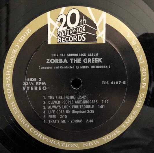 Mikis Theodorakis Groovy lp Coaster - Zorba The Greek (Original Soundtrack)