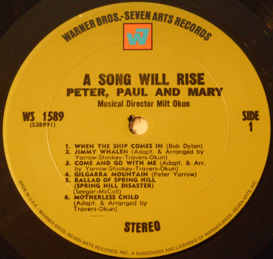 Peter, Paul & Mary Groovy Coaster - A Song Will Rise (Side 1)