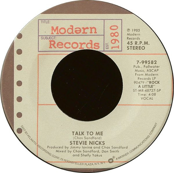 Stevie Nicks Groovy 45 Coaster - Talk To Me