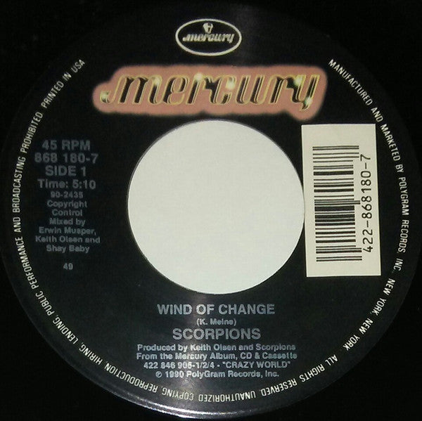 Scorpions Groovy 45 Coaster - Wind Of Change