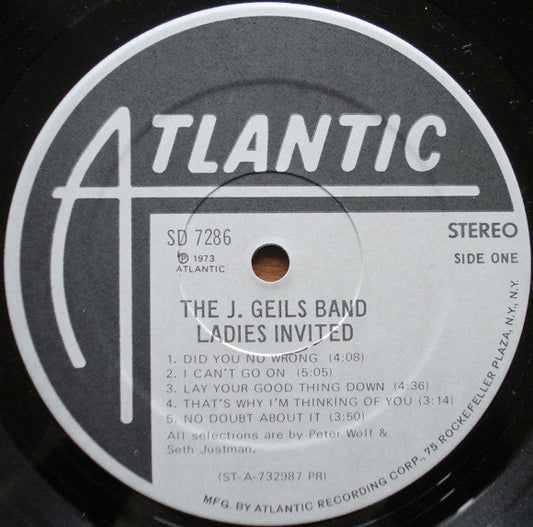 The J. Geils Band Groovy Coaster - Ladies Invited (Side 1)