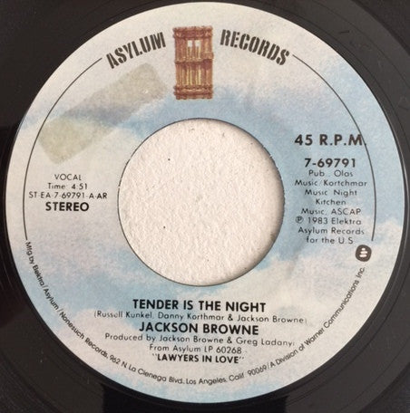 Jackson Browne Groovy 45 Coaster - Tender Is The Night