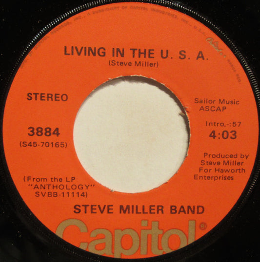 Steve Miller Band Groovy 45 Coaster - Living In The U.S.A.