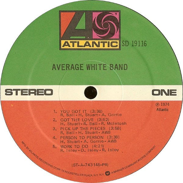 Average White Band Groovy Coaster - AWB (Side 1)