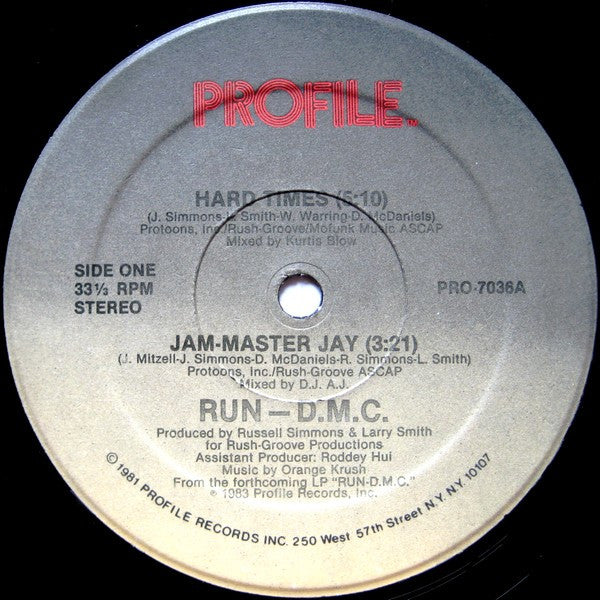 Run-DMC Groovy Coaster - Hard Times / Jam-Master Jay