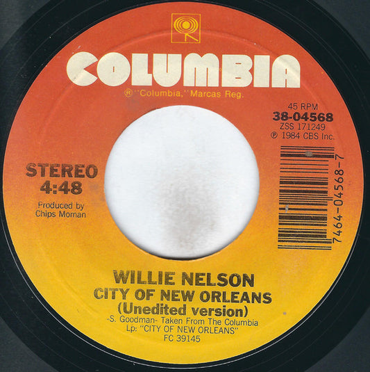 Willie Nelson Groovy 45 Coaster - City Of New Orleans (Unedited Version) / Why Are You Pickin' On Me