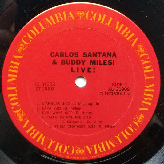 Carlos Santana Groovy Coaster - Carlos Santana & Buddy Miles! Live! (Side 1)