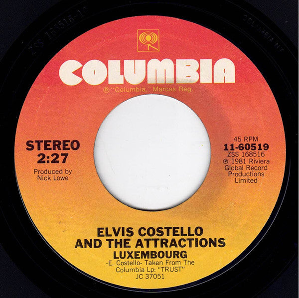 Elvis Costello & The Attractions Groovy 45 Coaster - Luxembourg