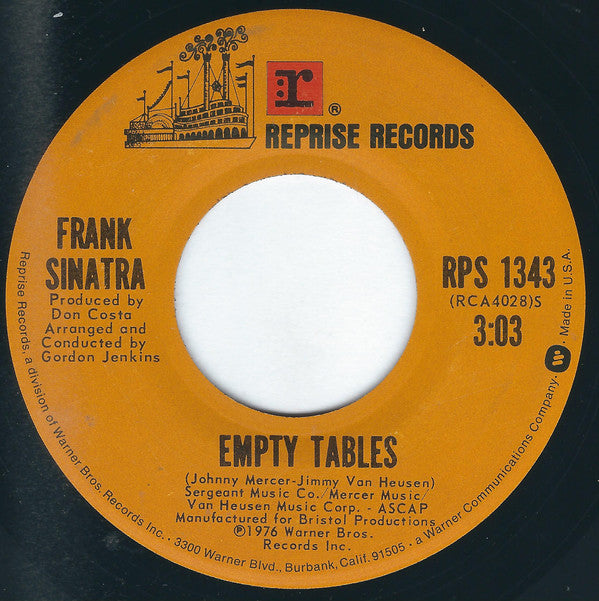 Frank Sinatra Groovy Coaster - Empty Tables