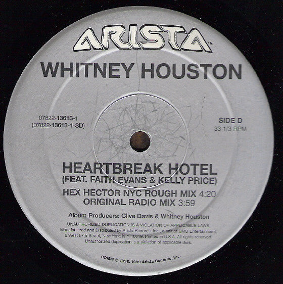 Whitney Houston Groovy 12"  Coaster - Heartbreak Hotel
