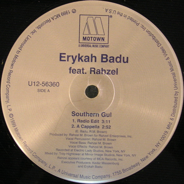 Erykah Badu Groovy 12"  Coaster - Southern Gul