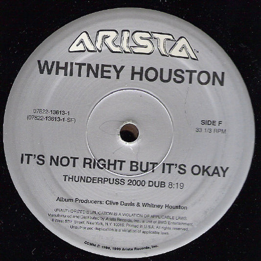 Whitney Houston Groovy Coaster - It's Not Right But It's Okay (The Dance Mixes)